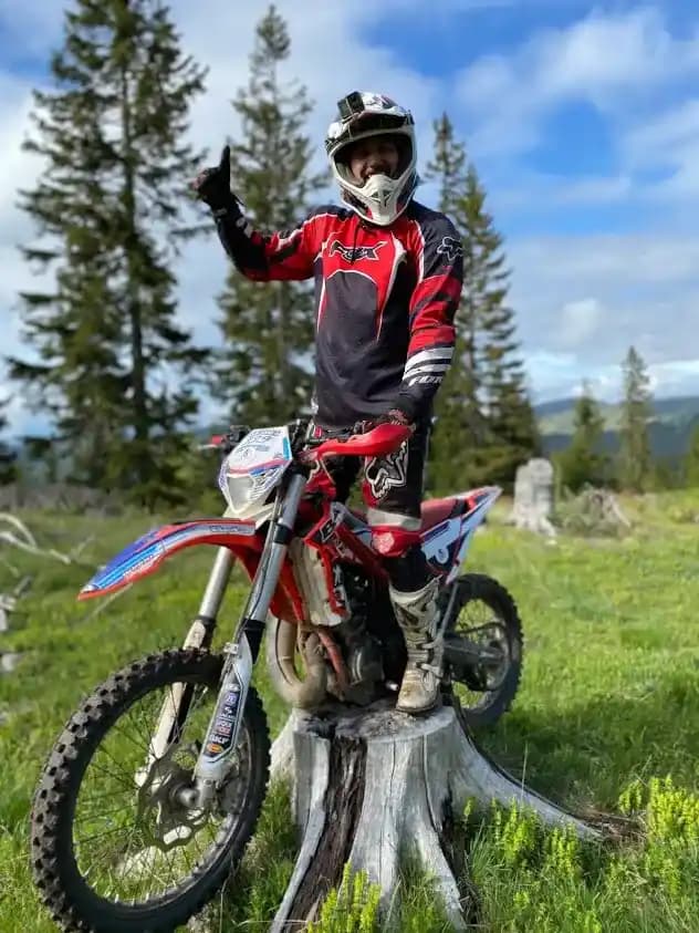 Enduro rider in the mountains of Bosnia